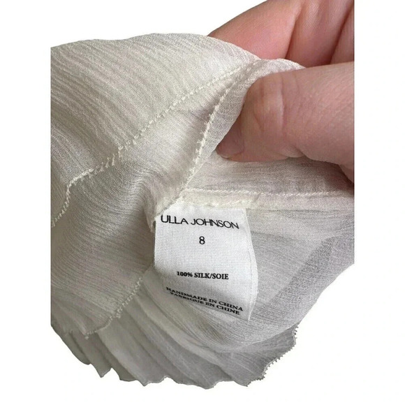 Ulla Johnson Vivian Blouse Pearl Size 8 100% Silk NWT - Picture 14 of 15
